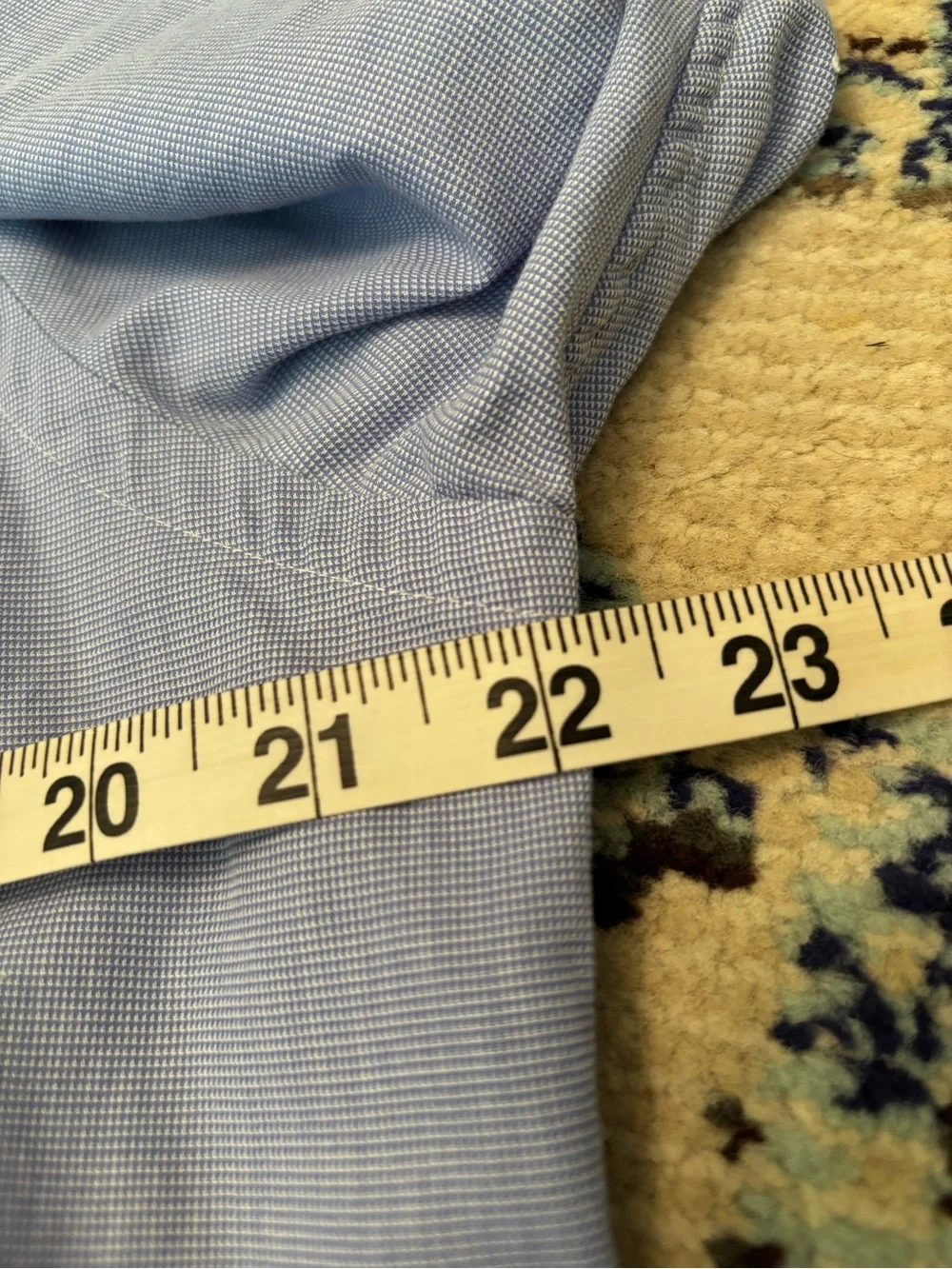 Ralph Lauren Men’s Size 16 Blue Micro Check Button Down Shirt Navy Pony